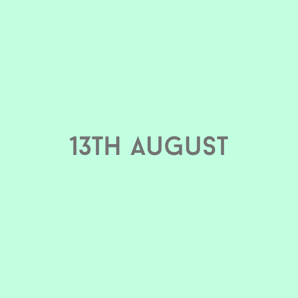 13th August 2026